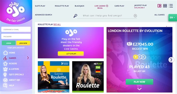 PlayOJO Casino Review